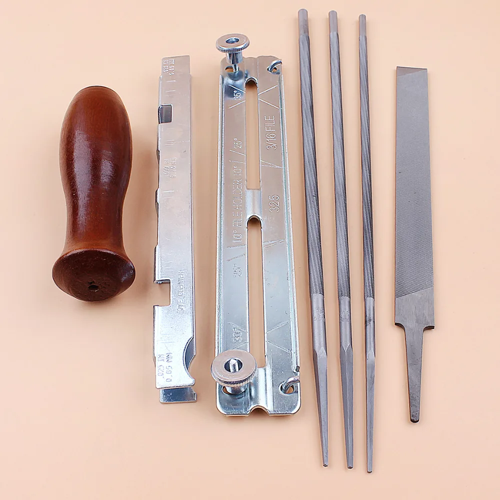 7pcs/set Chainsaw Chain Sharpening Filing File Kit 4mm 4.8mm 5.5mm File for Stihl 3/8\