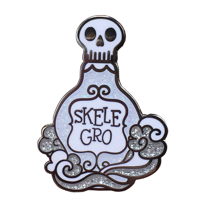 Skele-Gro bottle lapel enamel pin