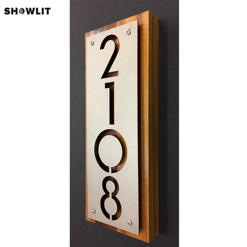 

Custom Vertical Modern House Number Sign