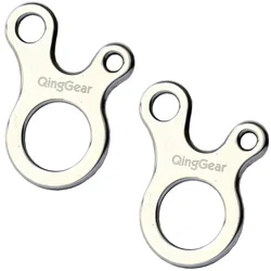 2pcs Tent Guy Lines Tensioners Ultralight Aluminium Alloy Rope Guylines Adjuster 3 Holes Quick Knotting LoopAlien Tool
