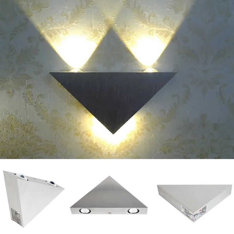 Modern Led Wall Lamp 3W Aluminum Triangle Wall Light For Bedroom Home Lighting Luminaire Bathroom Light Fixture Wall light