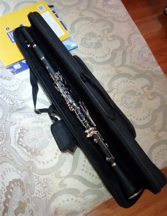 High Quality portable bB clarinet black tub straight hard case gig bag box with adjustable single shoulder strap pocket package