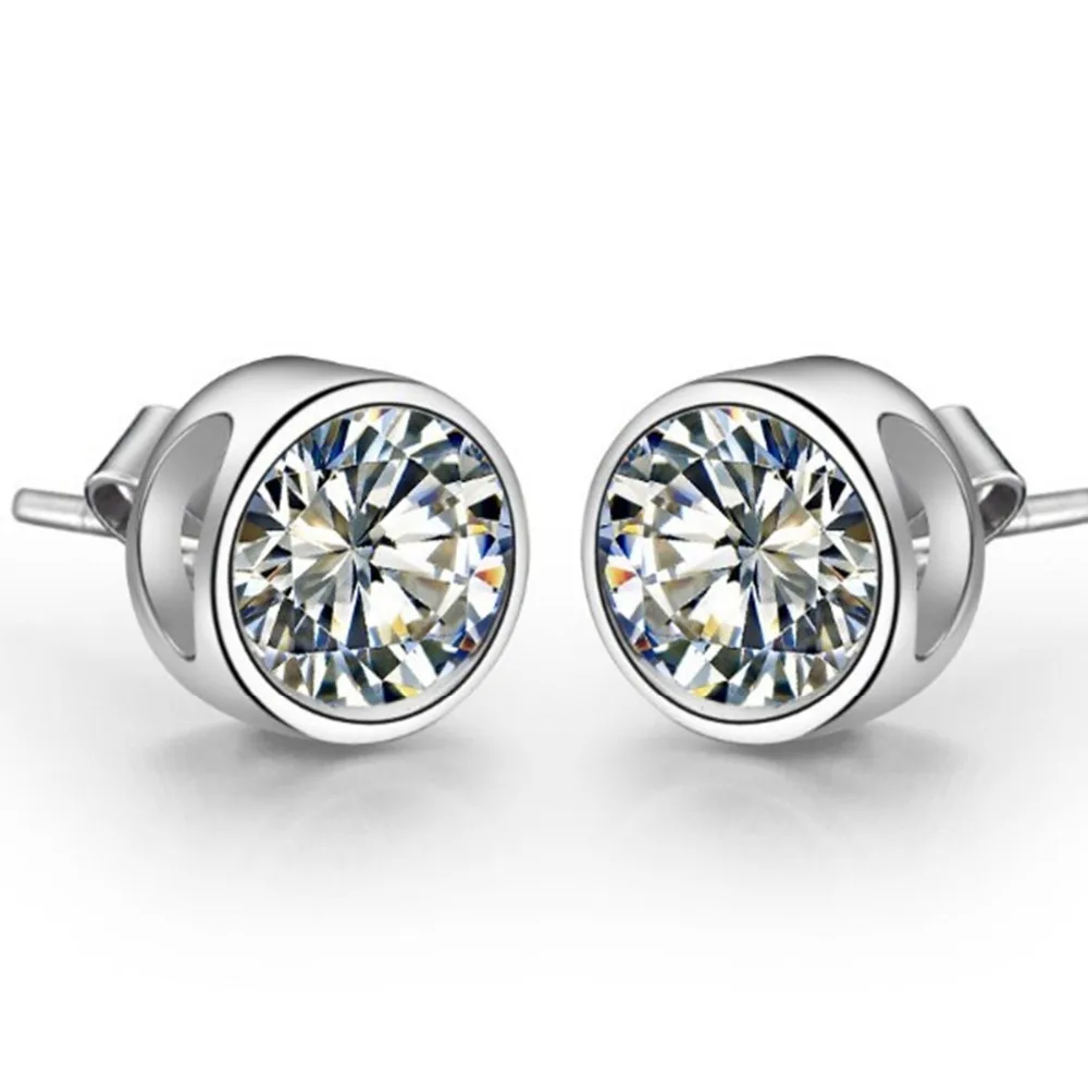 

Certified 0.5Ct Each Lab Grown Moissanite Diamond Stud Earrings Solid 14K White Gold Earring