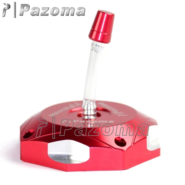 PAZOMA Motorcycle Red CNC Fuel Cover Gas Tank Cap Cover For Kawasaki KLX450R 2008-2014 KFX450R 2008-Later