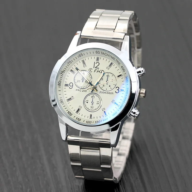 Relógio de pulso de luxo da marca superior para homens moda azul vidro masculino homem relógios aço relógio erkek kol saati relojes para hombre