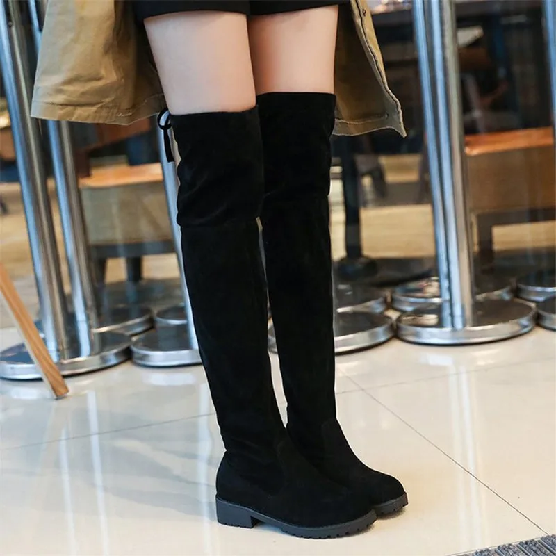 Were thin over the knee high boots women 2019 winter shoes woman Europe Canada plus Cotton long Party boots Casual ladies shoes