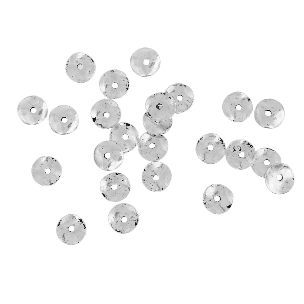 DoreenBeads Zinc Based Alloy silver color Wavy Spacer Beads DIY Components About 8mm( 3/8