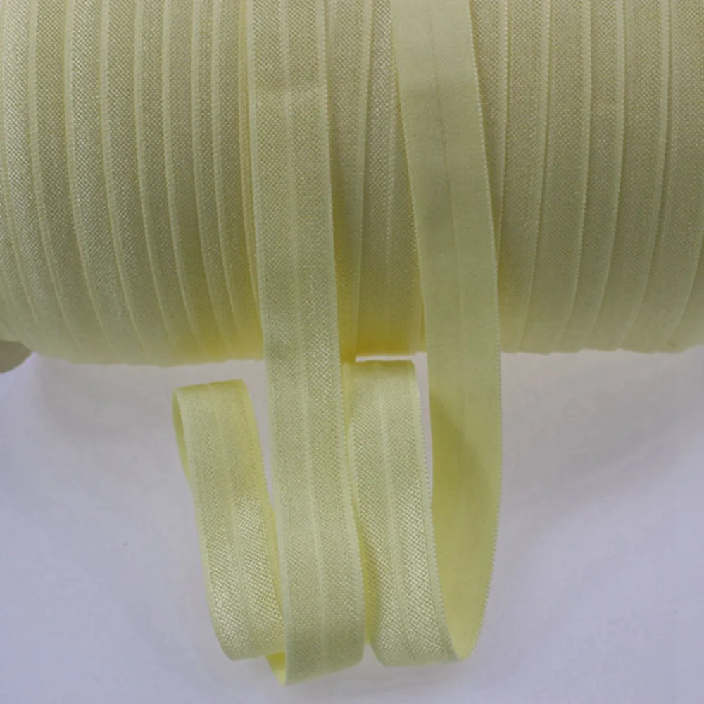 

Wholesale foe 5/8 inch 16mm solid foe elastic ribbon for kids hair tie headband accessories 617-Baby Maize 50 yards/lot