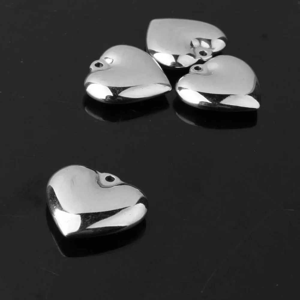 Wholesale Stainless Steel Lovers Heart Charms Drops Pendant For Make Necklace Jewelry Making DIY Findings Bracelet 20 Pcs/Lot