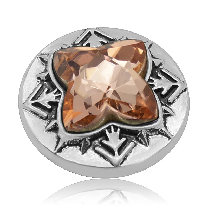 New KZ3128 Charming Multi-faceted Rhinestone Star Round 20MM snap buttons fit snap jewelry wholesale
