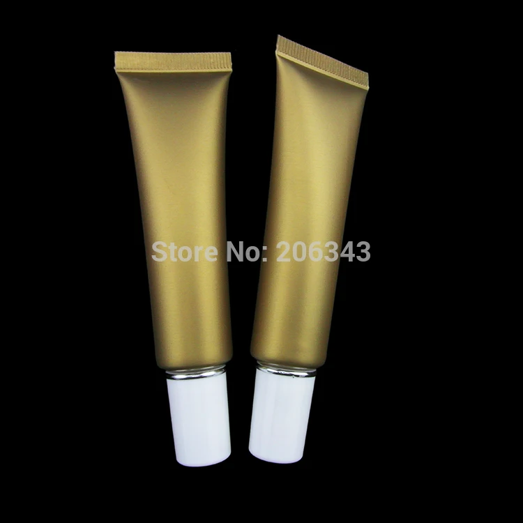 

20ml gold soft tube white lid with silver line , EYE CREAM TUBE