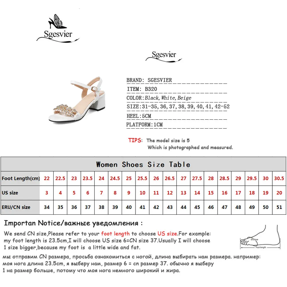 Sgesvier 2018 Summer Women Sandals Open Toe Women\'s Square heel Sandals Thick Heel Women Shoes Gladiator Shoes Size 31-52 B320