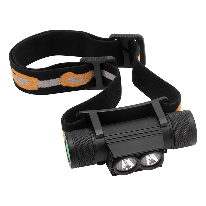 BORUiT D25 Dual LED Mini Headlamp 6-Mode 5000LM Powerful Headlight Rechargeable 18650 Head Torch for Camping Hunting