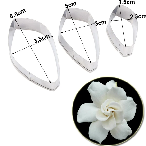 10pcs Gardenia Petal Leaf Veiners&Cutters Silicone Mold Fondant Sugarcraft Gumpaste Clay Water Paper Cake Decorating Tools CS264