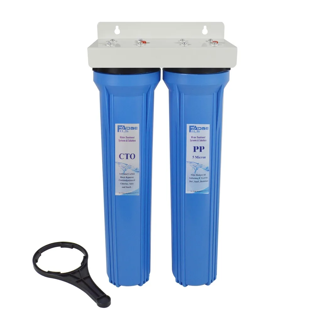 Whole House 2-Stage Water Filter System Blue Color with 20