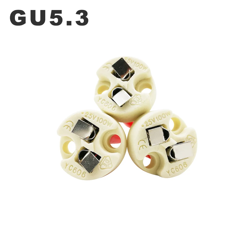 5pcs/lot GU5.3 Light Base Enhanced Europe MR16 Lamp Holder Round Socket Ceramic Lamp Stand G5.3 lamp Carrier 10cm 20cm 30cm