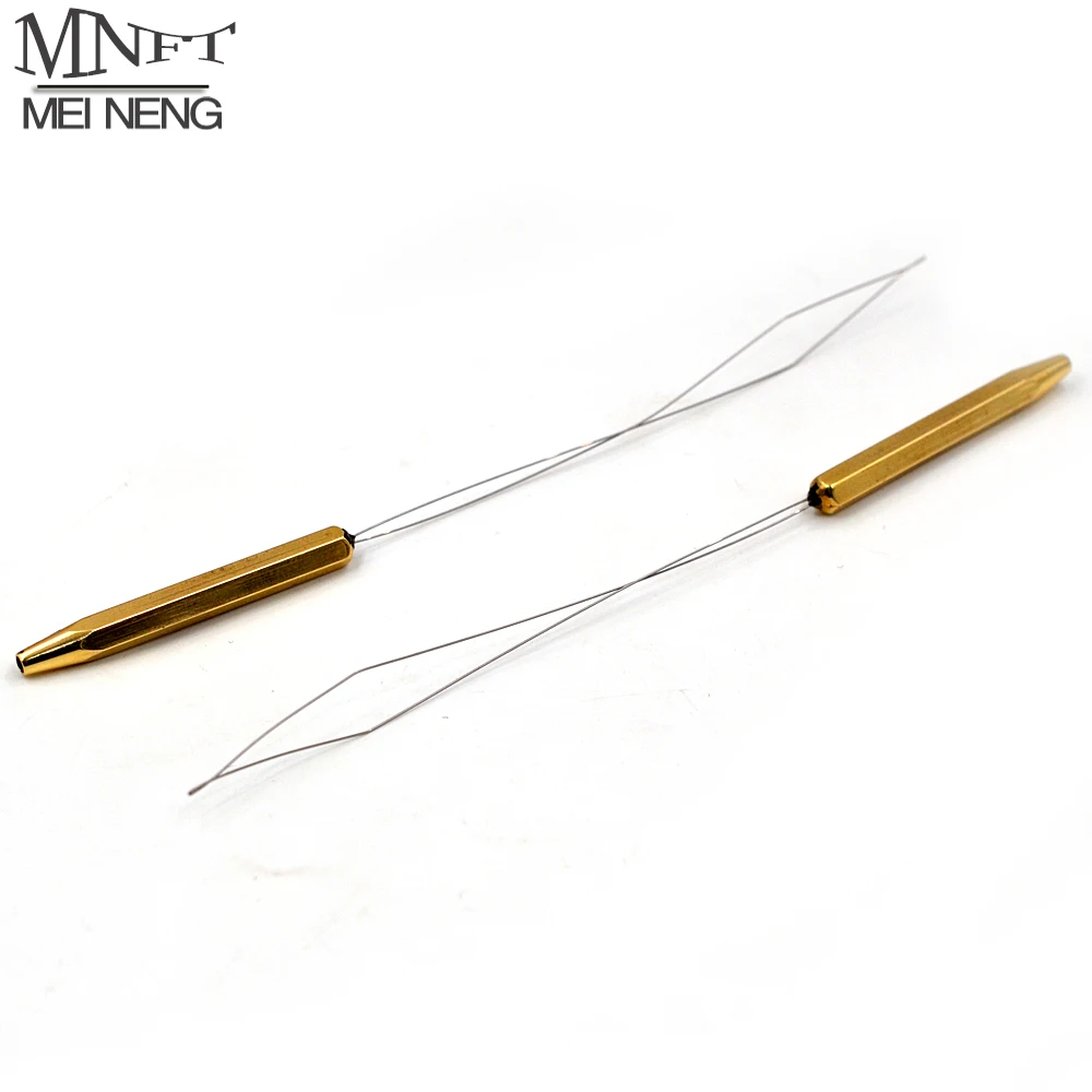 MNFT 1PCS Extra-long Brass Bobbin Threader Fly Tying Tool Half Hitch Handle Tool Fly Fishing Thread