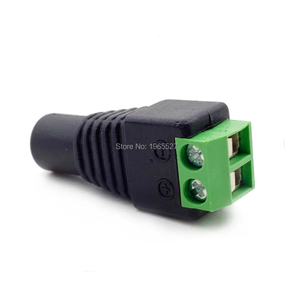Solderless DC 5.5x2.1 LED Connector Female Plug 3.5 Power Jack for LED Strip CCTV - Easy Connection without Soldering