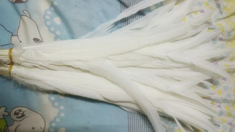 Wholesale sale beatifl  500pcs  high quality scare natural pure white Rooster tail feathers 12-14inch/30-35cm  Decorative diy