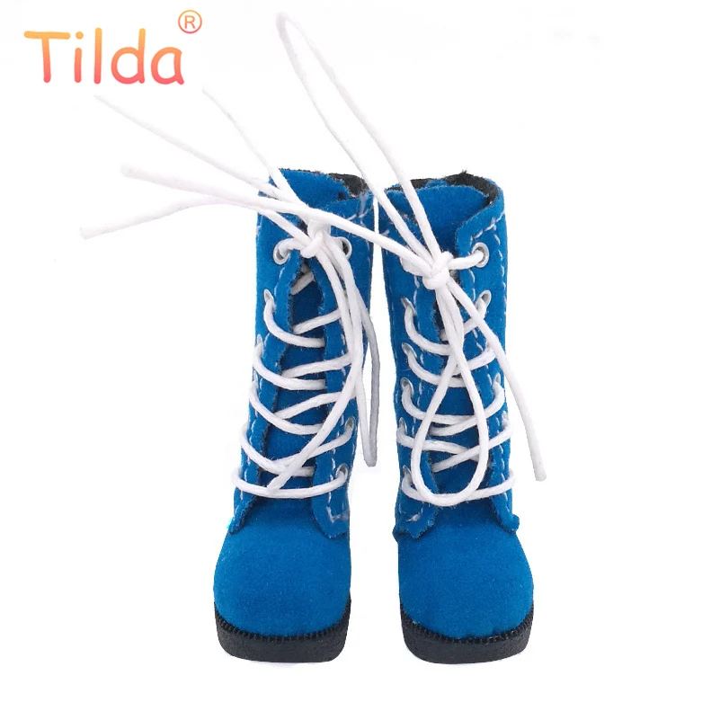 Tilda 3,2 cm Puppenstiefel für Blythe-Puppenspielzeug, 1/6 Mini-Leder-hohe Stiefelschuhe für Blyth Azone-Puppe, lässiges Puppenschuhe-Zubehör – Detail 4