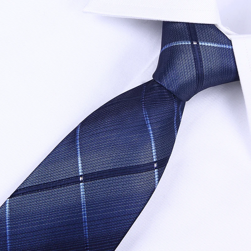 High Quality Blue Striped Men's standard  7CM Tie Fashionable Shirt  Accessories Business Banquet  Hand knotting Necktie