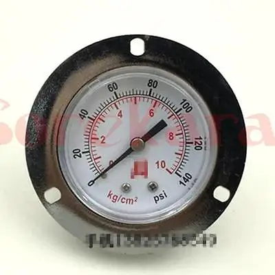 Silvery White 0-140 PSI Air Pressure Gauge 50mm Face Axial Mount With Edge G1/4\