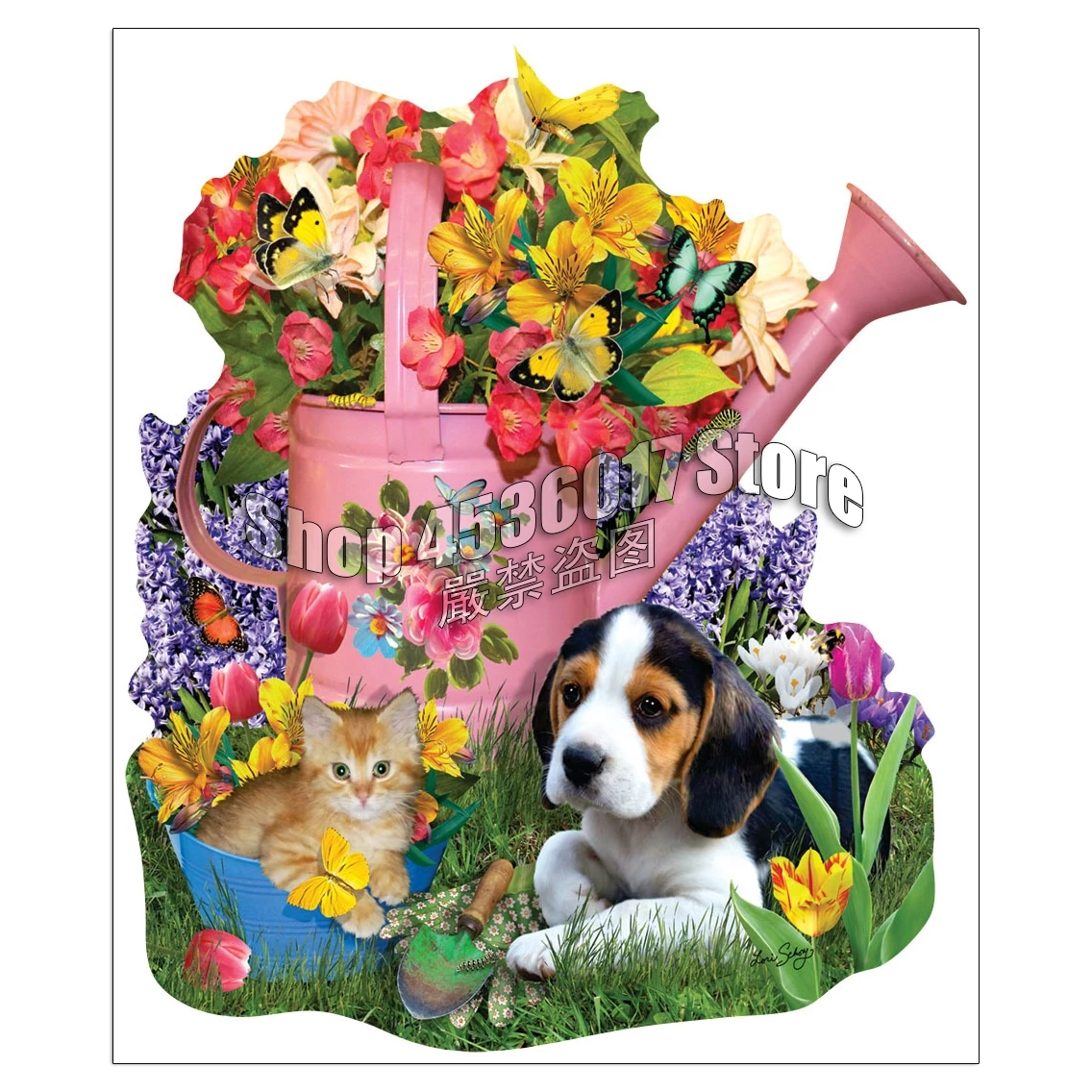 5D DIY Diamond painting Spring Watering Can Full square Diamond embroidery Cross Stitch Dogs Flowers Cats Mosaic Christmas gifts