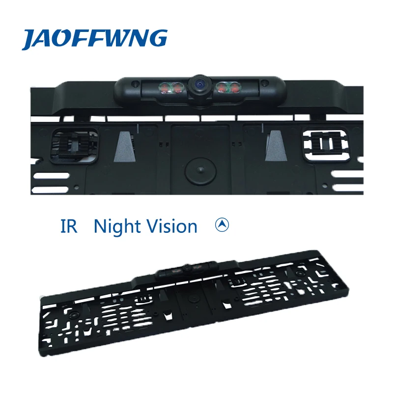 With ir lights HD CCD EU Car License Plate Frame camera rear reserve camera  plastic shell material rainproof function