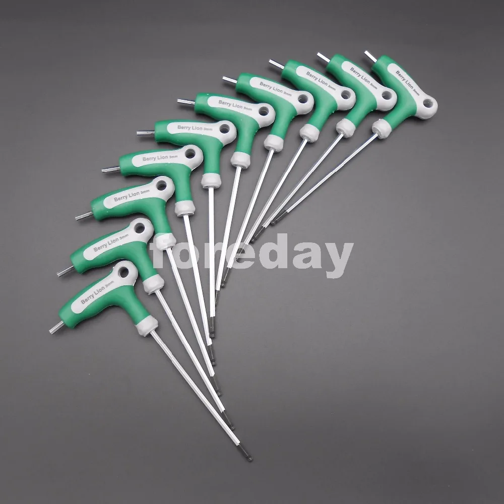 10PCS X 3MM T-Handle Hex Allen Keys Metric Wrench M3 7-Handle spanner Ball end 7-Shape HQ 1 LOT = 10PCS *BT789X10