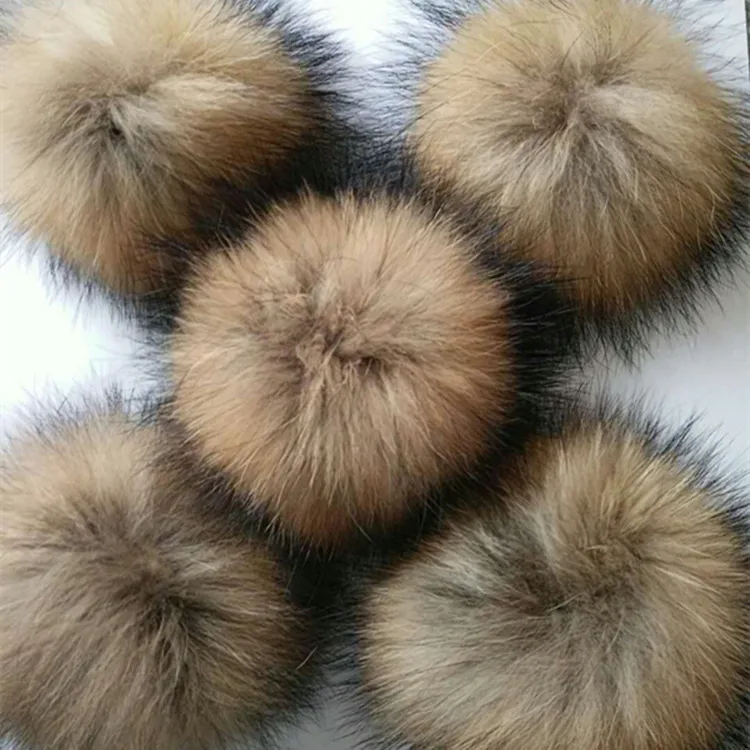 

Wholesale Handmade DIY Real Natural Fur Pompom For Hat Women Beanies Cap Fur Pom Pom Tassels Female Winter Caps Size 12-13 CM