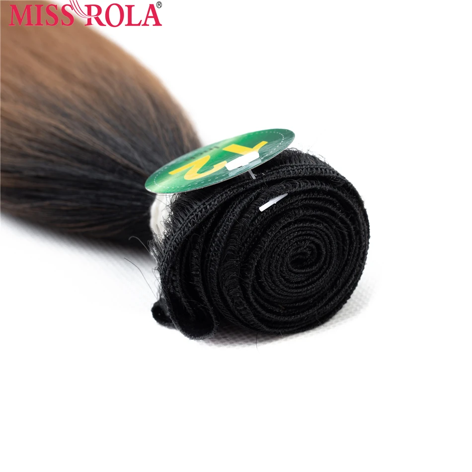 Miss Rola Synthetic Straight Hair Weft Ombre Colored Hair Weaving Bundles 8-14inch 5pcs/Pack 200g T1B/27 With Free Closure