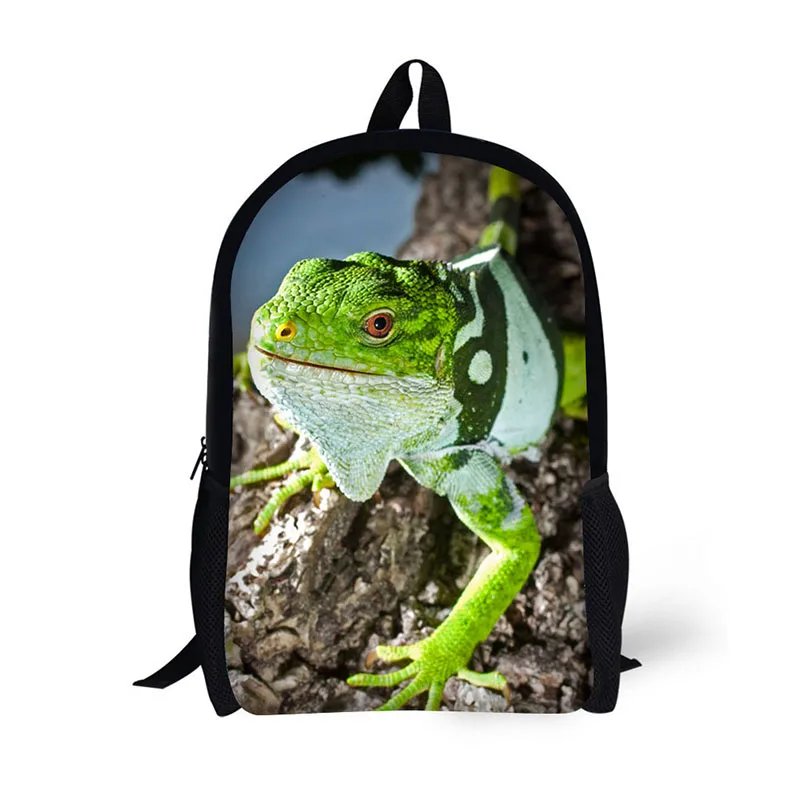 AnyFocus black Backpack  Animal lizard Pattern for Teenagers Cool School Bags for Boys Mochilas Rucksack 3D Printed Bookbags