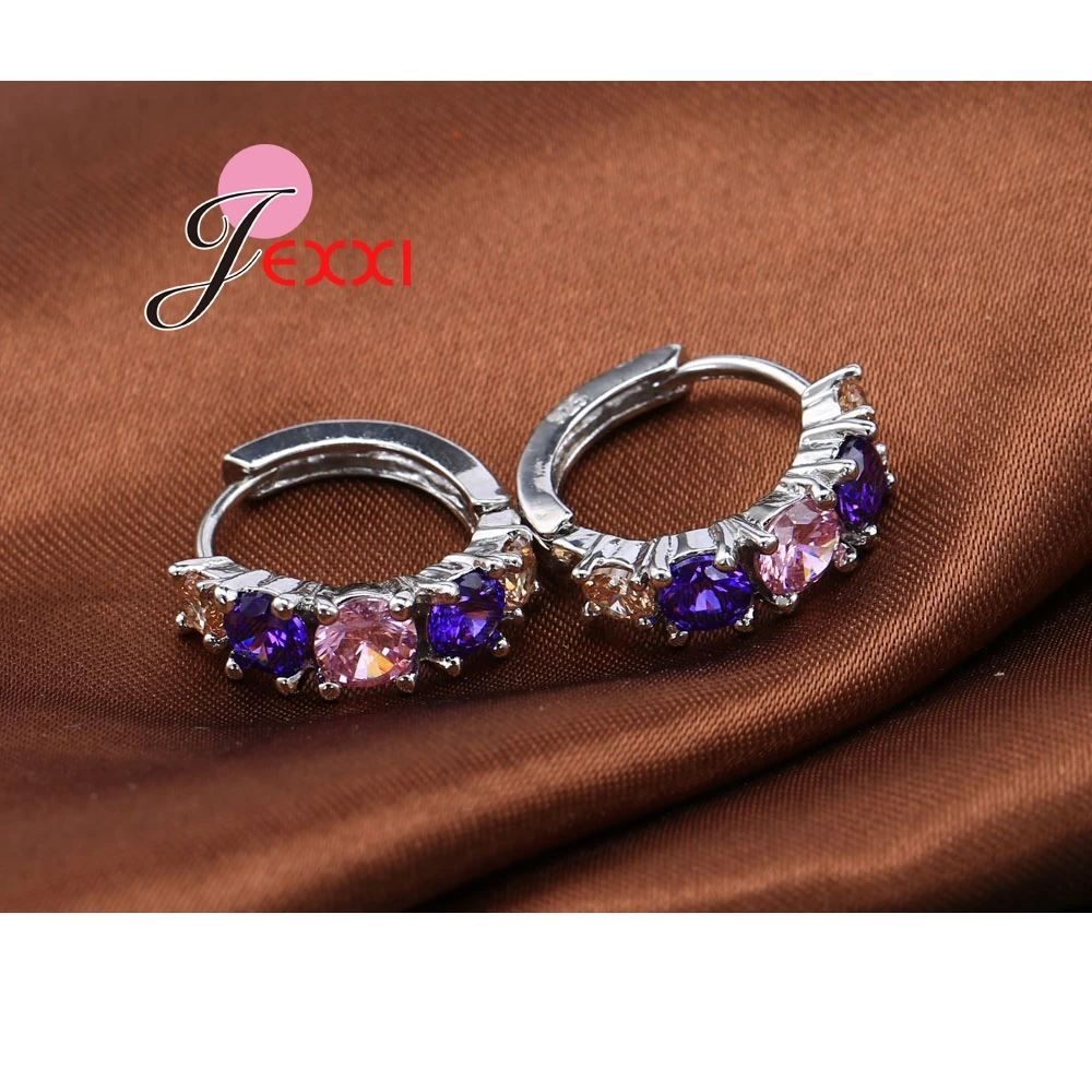 Special Beautiful Top Quality Attractive 925 Sterling Silver Multiple Colors Hoop Earring For Women Party Accessories