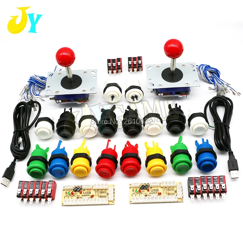 Zero Delay USB Encoder 4/8 Way Joystick 28mm HAPP Style Push Button USB To PC Raspberry pi Arcade MAME DIY Kit