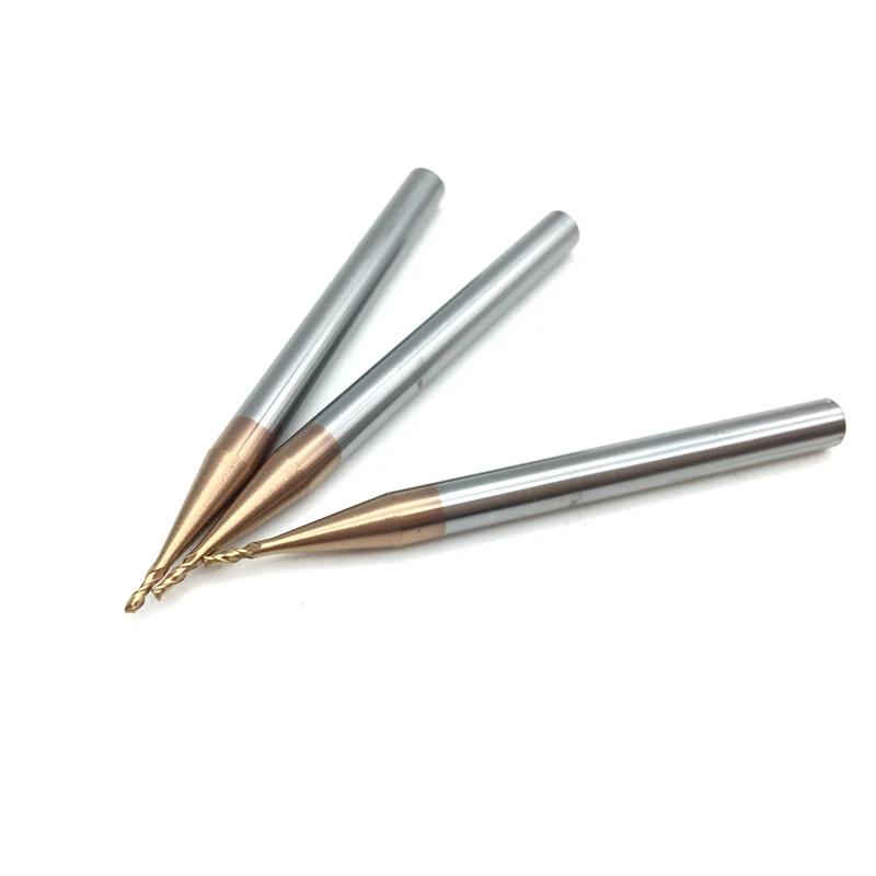 5 stücke Flache Schaftfräser 1mm HRC60 2F-D1X50L Ende Mühle Vhm Spirale Platz CNC Wolfram Hartmetall Fräser Werkzeug