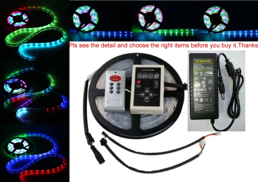 DC12V 5M Digital RGB 133 Dream color 6803 IC waterproof LED Strip 5050 + RF remote controller + 3A power supply LED RGB kit