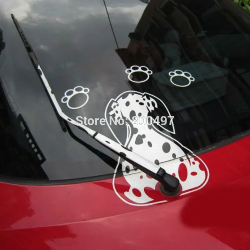 Funny Dog Dalmatian Car Rear Window Wiper Decal Car Body Sticker Car Accessoeirs for Toyota VW Peugeot Honda Mazda Kia Ford Lada