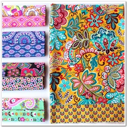 Tela 100% de algodón con estampado de flores, tejido acolchado delicado de 50x50CM para ropa de cama, textil para el hogar, costura de muñecas, manualidades A