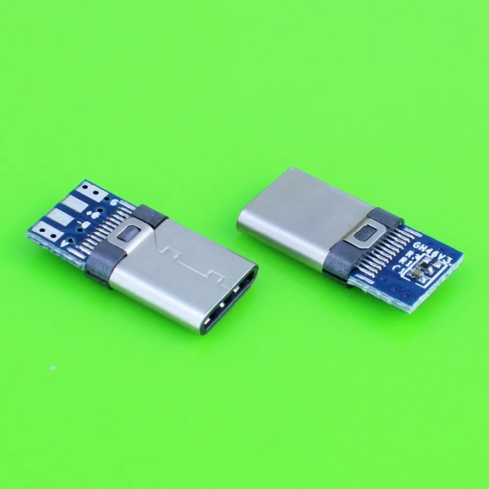 DIY 24pin USB 3.1 Type C USB-C Male welding soldering Plug Connector SMT Type