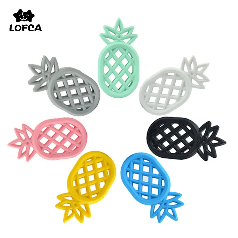 LOFCA 1pcs Pineapple Silicone Teether Baby Teething Nursing Soft Silicone Beads BPA Free Food Grade Toys Soothe Teething Baby