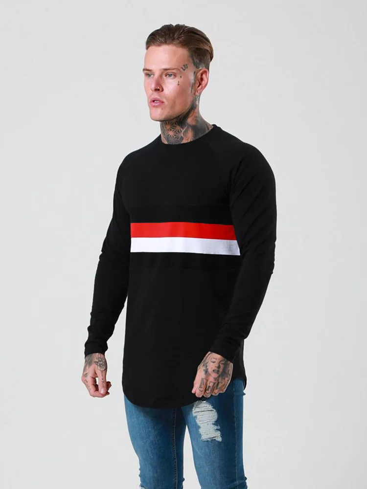 New Spring Autumn Fashion Casual Slim Fit T-shirt Men Elastic Soft Solid Long Sleeve Round Neck Men T Shirts Hip Hop Tops Tee