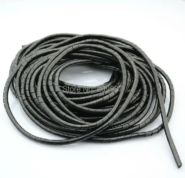 4mm 70.5FT (21.5M) Spiral Cable Wire Wrap Tube Computer Manage Cord black