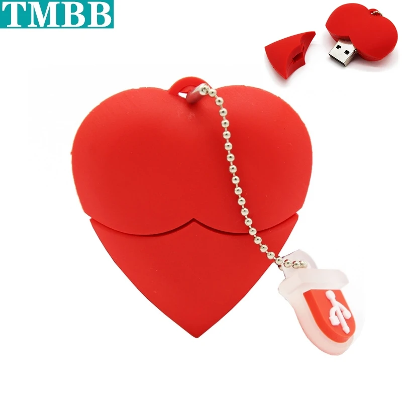 2024 Waterproof Cartoon Love Heart Pen drive USB flash drive Pendrive 4gb 8gb 16gb 32gb 64Gb 128GB usb flash memory stick u disk