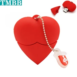 2024 impermeabile Cartoon Love Heart Pen drive USB flash drive Pendrive 4gb 8gb 16gb 32gb 64Gb 128GB usb flash memory stick u disk