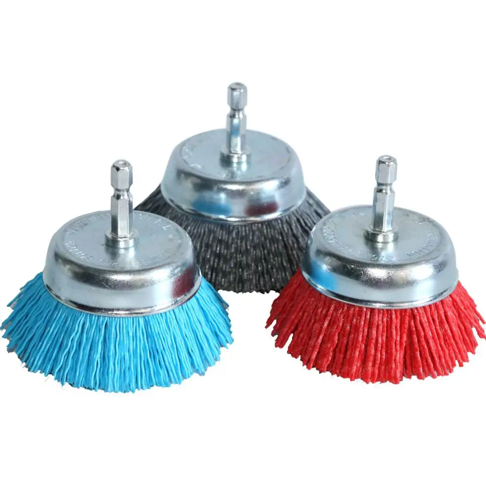 1pc 3 Inch Nylon Cup Brush Abrasive Wire Wheel Brush 1/4