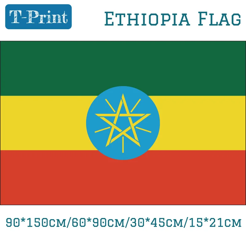 The Federal Democratic Republic of Ethiopia National Flag 90*150cm/60*90cm/30*45cm/15*21cm 3x5ft Banners Polyester