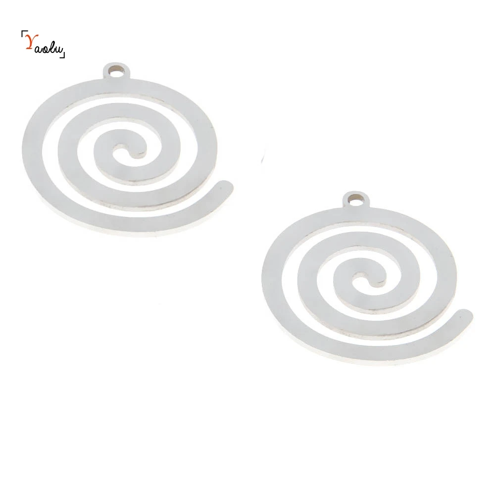 5pcs/lot Helix Symbol charm Spiral Coil Symbol symbol Stainless steel Charm pendant 28x24mm