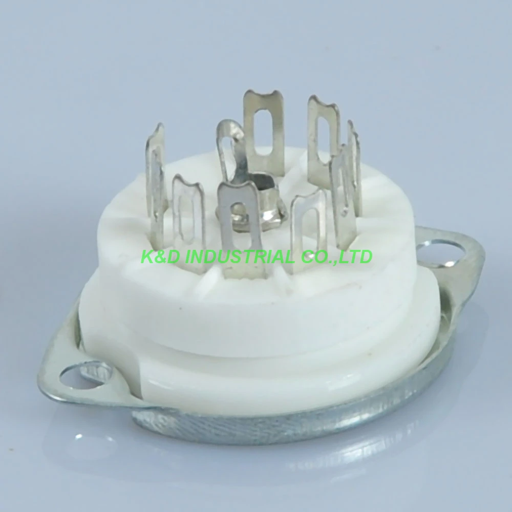 5pcs 9pin Audio Amp Sliver Tube Socket 12AX7 12AU7 ECC83 6922 Chassis Mount for Amplifier