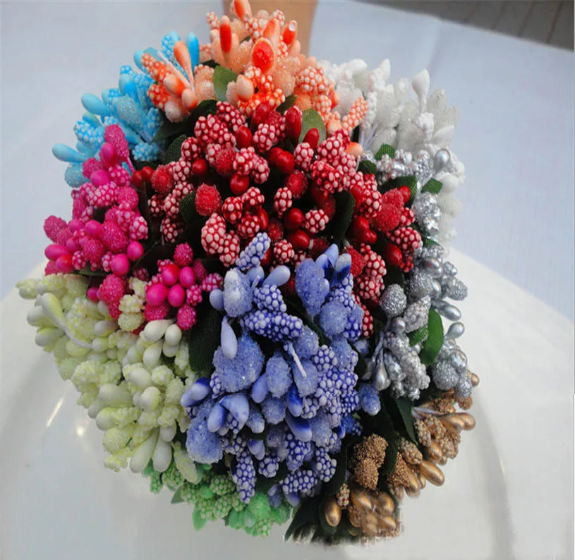 144pcs 11cm Stamens Pistil Head Flower Candy box Millinery Floral Decoration Craft DIY