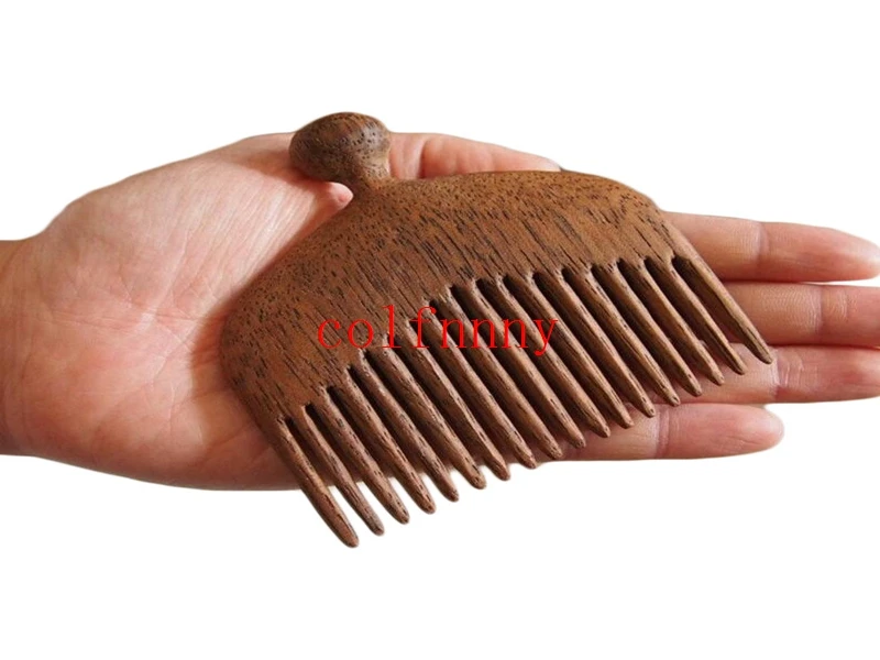 100pcs/lot  Fast Shipping Customized Portable Wooden Beard Hair Comb  New fishtail comb Size:9.5*9cm